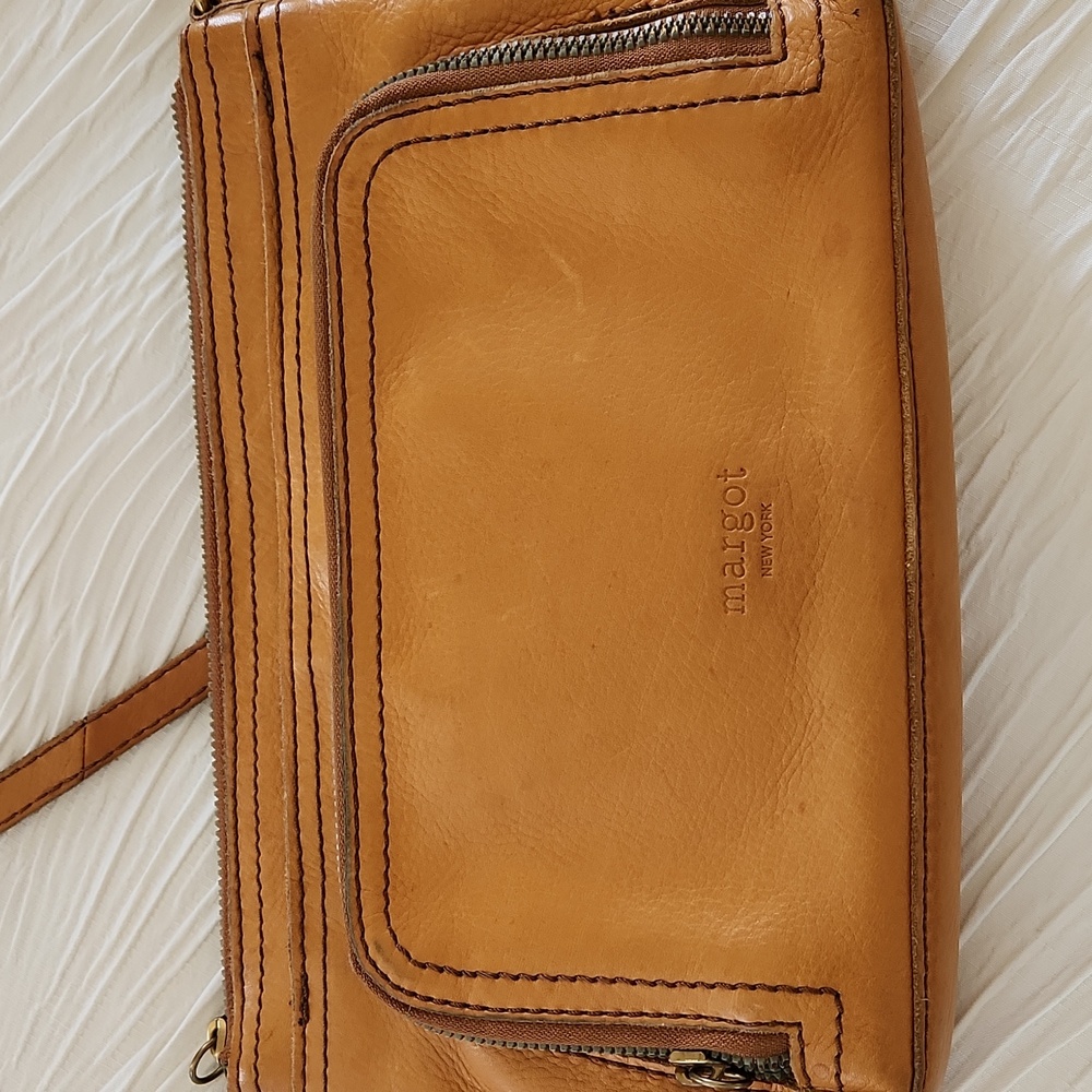 Margot Tan Leather Crossbody Bag - Picture 14 of 14